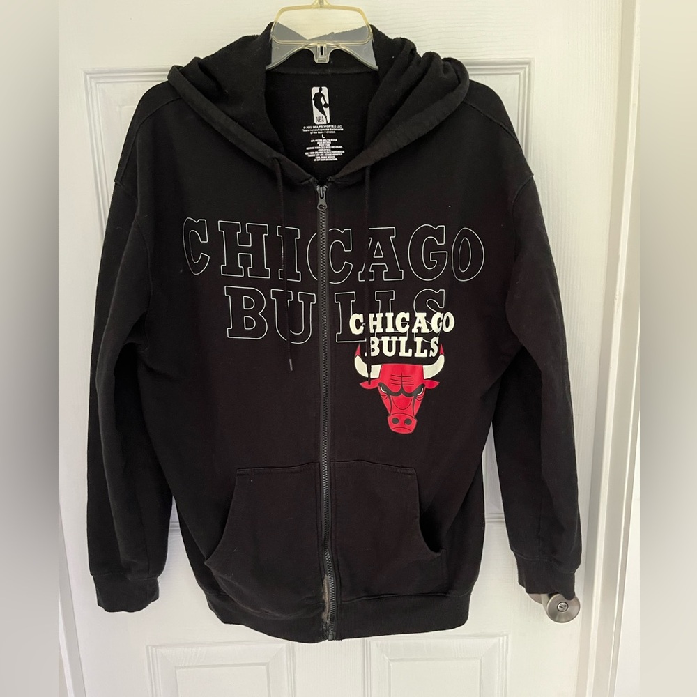 NBA Official Chicago Bulls Black Hoodie